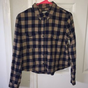 F21 Plaid Crop Button Up